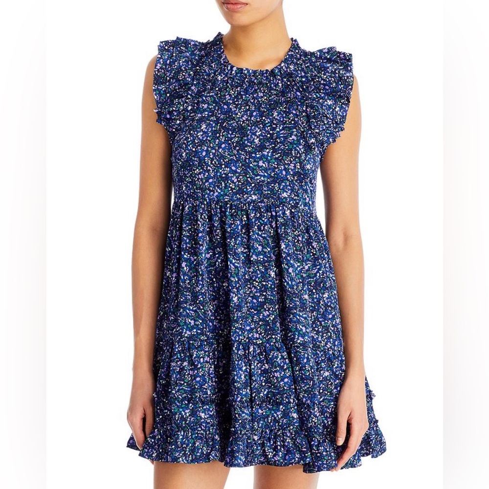 Aqua Ditsy Floral Mini Dress sz XS